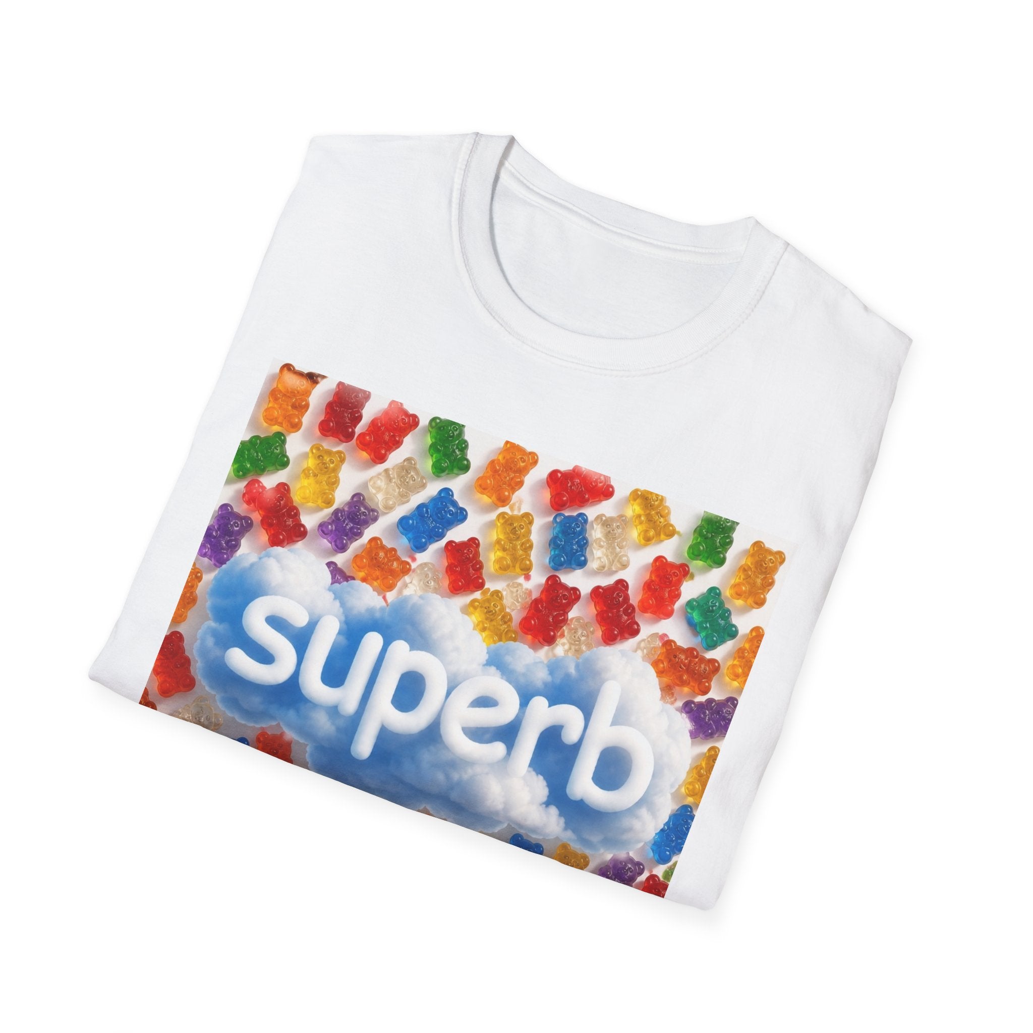 Superb Candy Mosaic T-Shirt — Colorful Retro Graphic Tee