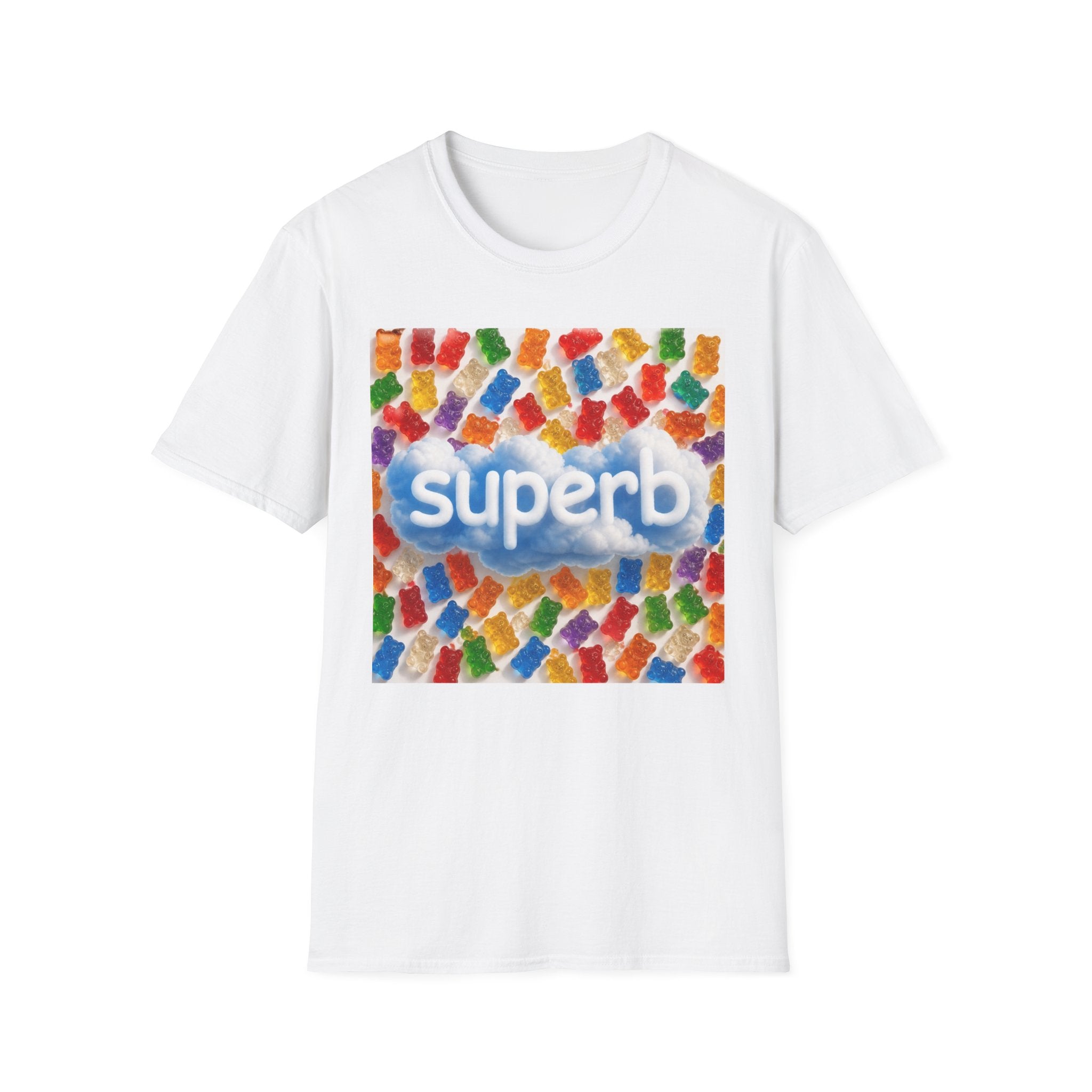 Superb Candy Mosaic T-Shirt — Colorful Retro Graphic Tee